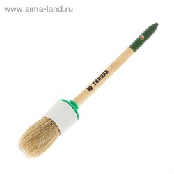 Кисть круглая "TUNDRA basic" натуральная щетина, деревянная ручка №6 (30 мм)   881552 - фото 12266
