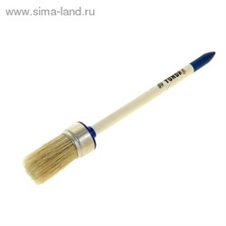 Кисть круглая "TUNDRA comfort" натуральная щетина, деревянная ручка №6 (30 мм) 881562 - фото 12276
