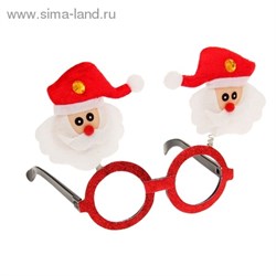 Очки карнавальные "Дедушка мороз", в красной оправе - фото 14167