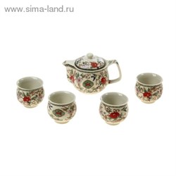 Набор для чайной церемонии 5 предметов "Цветение" (чайник 400 мл, чашка 50 мл) - фото 14657