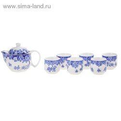 Набор для чайной церемонии 7 предметов "Ночной сад" (чайник 700 мл, чашка 70 мл) - фото 14670