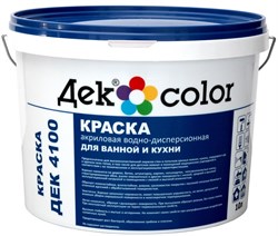 "Дек Сolor", ВД-Краска для ванной и кухни белая мат. ДЕК-4100А (5л) - фото 16379
