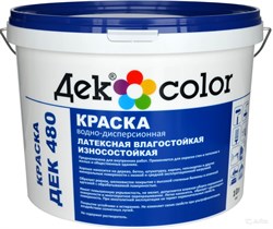 "Дек Сolor", ВД-Краска латексная влагостойкая износостойкая белая мат. ДЕК-480L (10л) - фото 16380