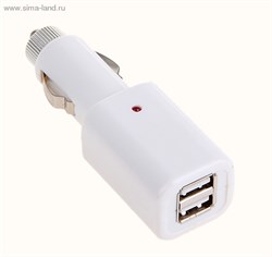 Зарядное устройство от прикуривателя, D-101, 2*USB, 1000 mA 726836 - фото 6486