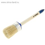 Кисть круглая "TUNDRA comfort" натуральная щетина, деревянная ручка №12 (45 мм) 881565