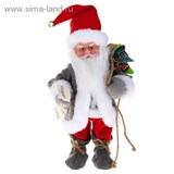 Дед Мороз в сером полушубке с мешком (русская мелодия)