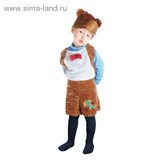Карнавальный костюм "Мишка" 2 предмета: комбинезон, шляпа, 3-6 лет, рост 104-120 см