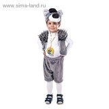 Карнавальный костюм "Волк в кепке" 3 предмета: шапка, шорты, жилет, 3-6 лет, рост 104-120 см