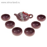 Набор для чайной церемонии 7 предметов "Лунный камень" сирень (чайник 150 мл, чашка 50 мл)