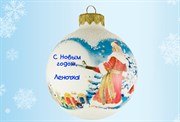 Именной елочный шар «Дед Мороз-художник № 2»