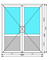 Дверь алюминиевая безимпостная ТАТПРОФ, 45 мм,  1*24мм - фото 15606