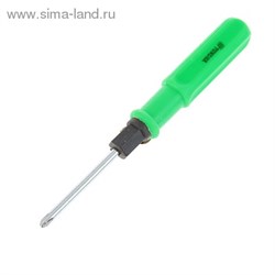 Отвертка 2 в 1 "TUNDRA basic" 5х75 мм (+,-) пластиковая рукоятка ЗЕЛЕНАЯ 882139 - фото 12063