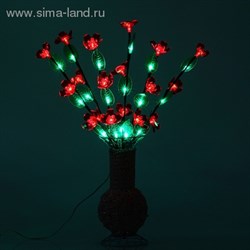 Светодиодная ваза плетенная 60х16, 36 LED, цветы КРАСНЫЕ (ваза - цвета микс) - фото 13934