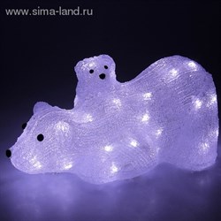 Фигура акрил. "Медведица с медвежонком" 36х17х16 см, 40 LED, 220V, БЕЛЫЙ - фото 14014