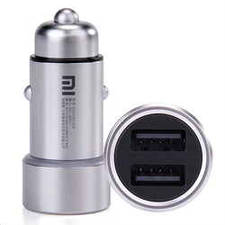 Автомобильное зарядное устройство Xiaomi Mi Dual USB Silver - фото 28303