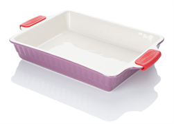 Форма Керамическая С Силиконовыми Ручками "Повар"  Ceramic Baking Tray With Silicon Handle